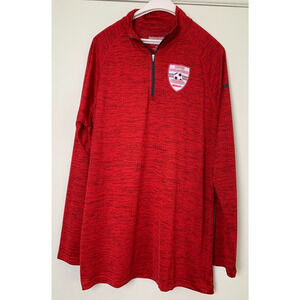 South Huntington Soccer Club Pennant Sportswear Red Quarter Zip Pullover XL
